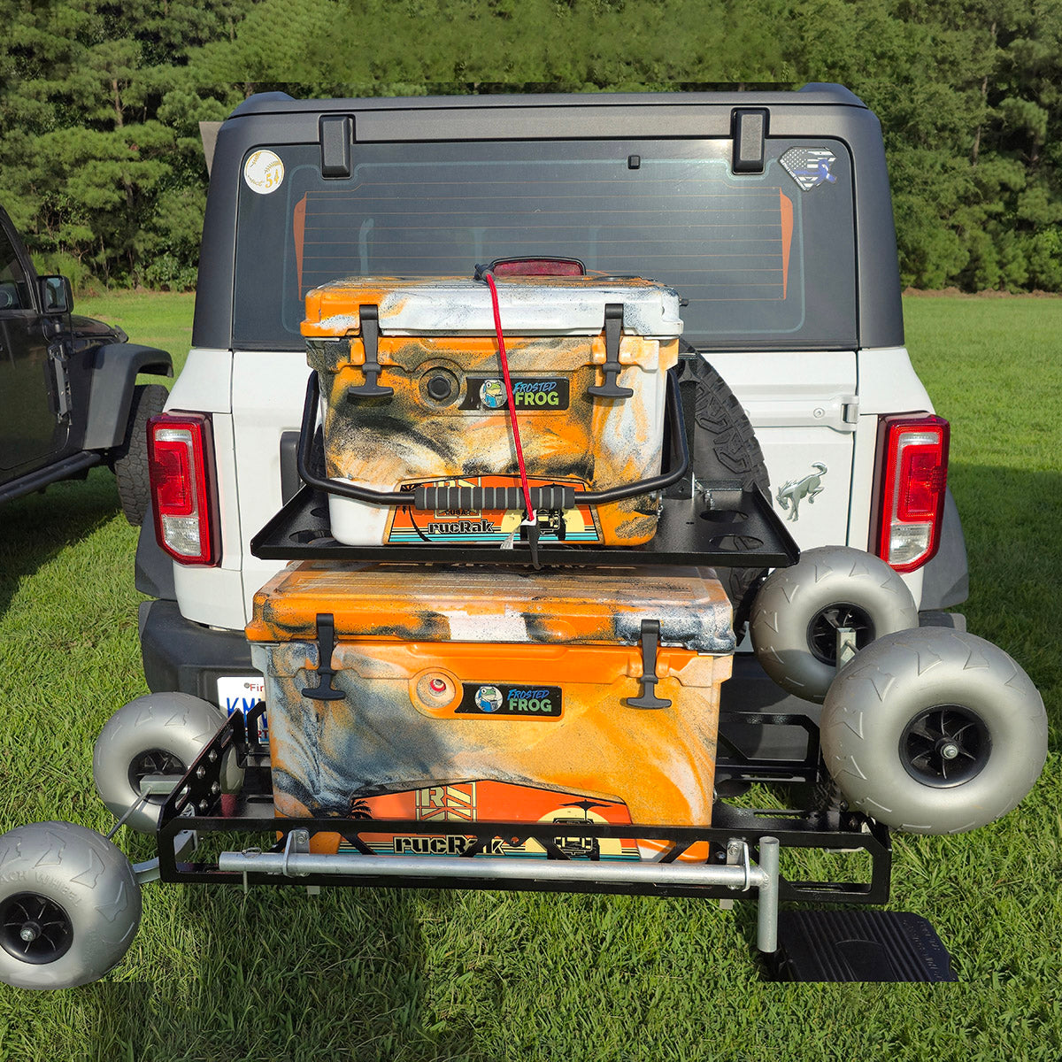rucRak GRUNT Modular Cargo Carrier and Bike Rack for Ford Bronco & Jeep Wrangler - No-Drill Hitch System