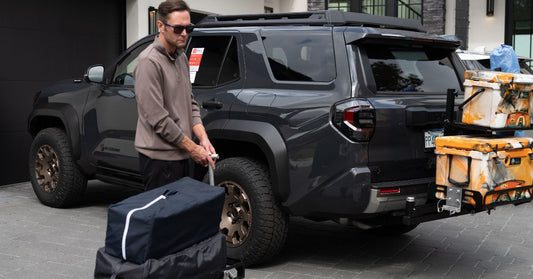 Toyota 4Runner rear cargo carrier with coolers and storage bins