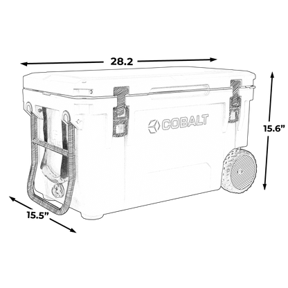 Cobalt 55 Quart with Wheels Roto-Molded Super Cooler - Promo