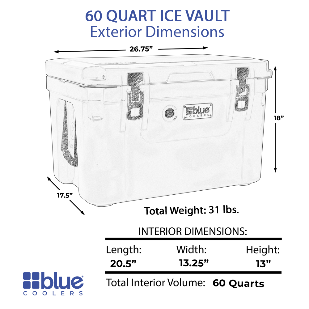 60 Quart Ice Vault Roto-Molded Cooler