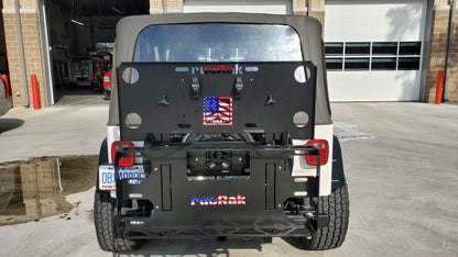Jeep Wrangler TJ (1987-2006) Cargo Carrier, Bike Rack & Tailgate Table | rucRak GRUNT