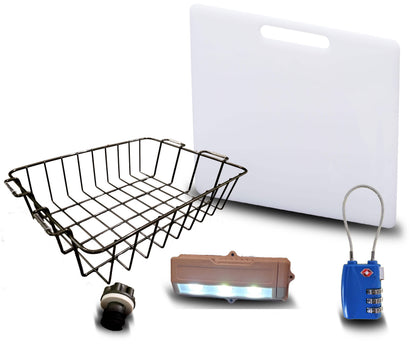 Accessory Kit - Divider/Cutting Board, Basket, Lock, Light, & Plug for 60 Quart Coolers