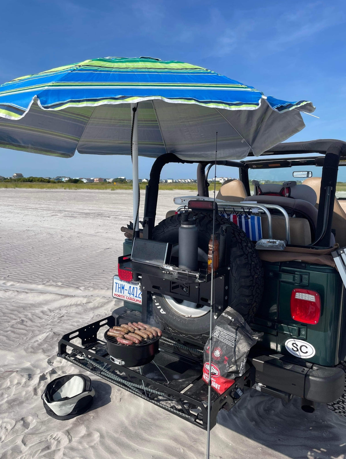 Jeep Wrangler TJ (1987-2006) Cargo Carrier, Bike Rack & Tailgate Table | rucRak GRUNT