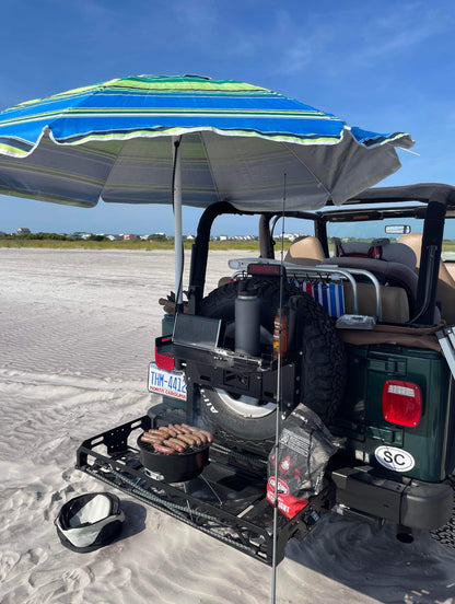 Jeep Wrangler TJ (1987-2006) Cargo Carrier, Bike Rack & Tailgate Table | rucRak GRUNT
