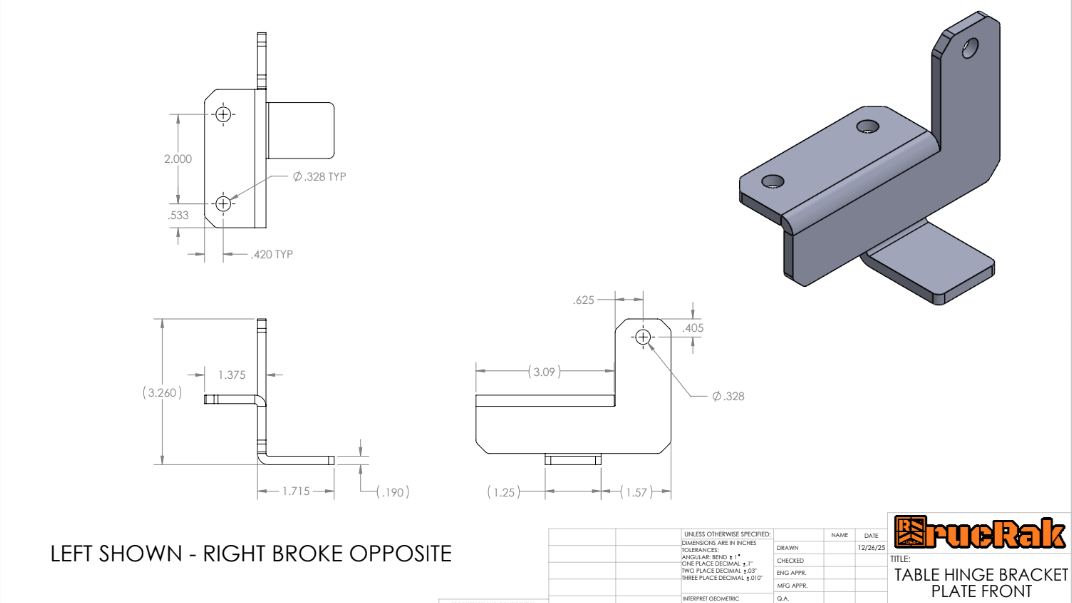 rucRak Table Leg drawing 